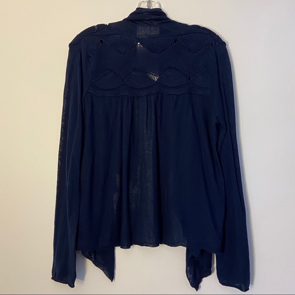 Hit List LA Navy Blue Light Weight Linen Cardigan - Picture 7 of 9